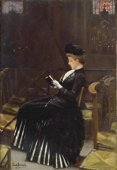 Una mujer en oración, c.1889 de Jean Beraud